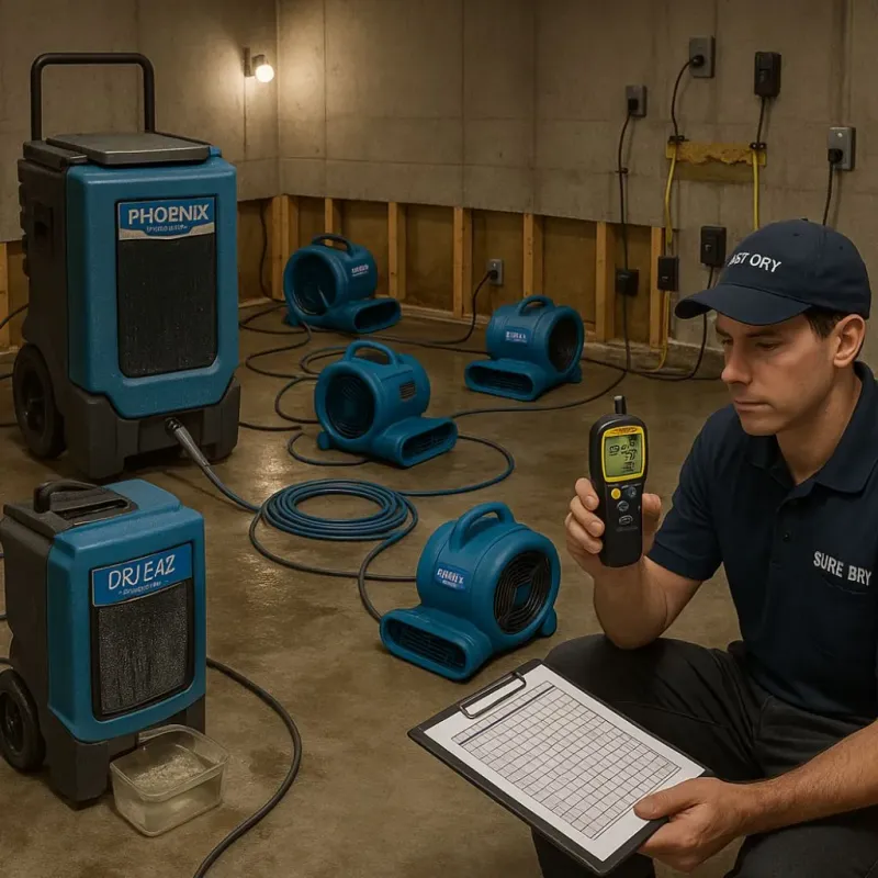 Structural Drying and Dehumidification process in Villa Ridge, MO
